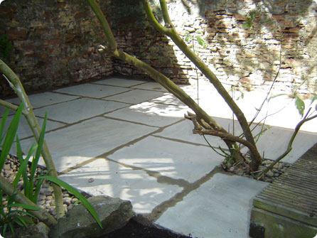 The completed patio at Frederick Place