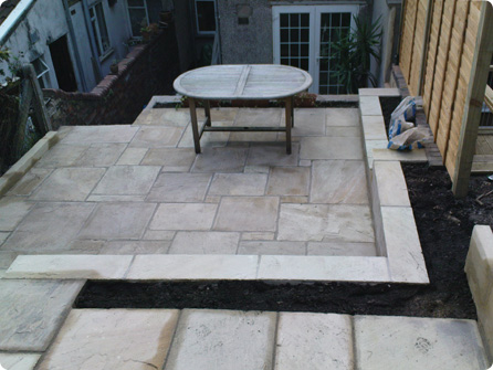 The completed patio at Windmill Hill